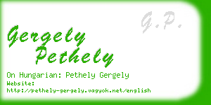 gergely pethely business card